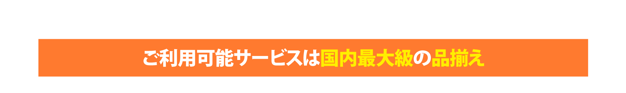 ご利用可能サービスは国内最大級の品揃え